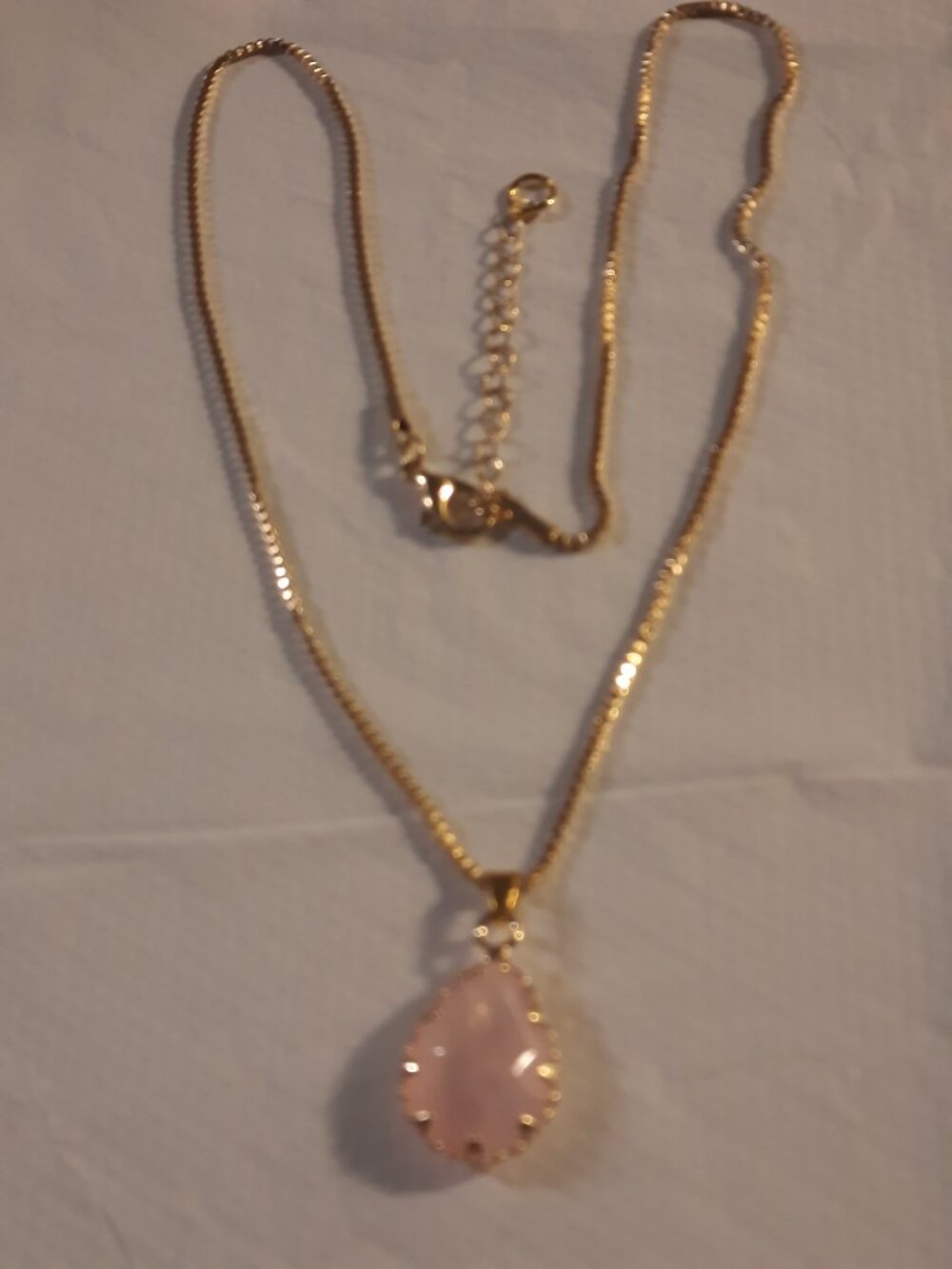 Brand New Genuine Natural Stone Pendant And 18k Gold Plated Necklace